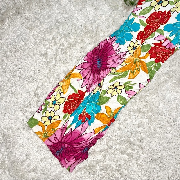 Cache Bodycon Ruched Floral Dress with Keyhole Size Medium - Picture 9 of 10